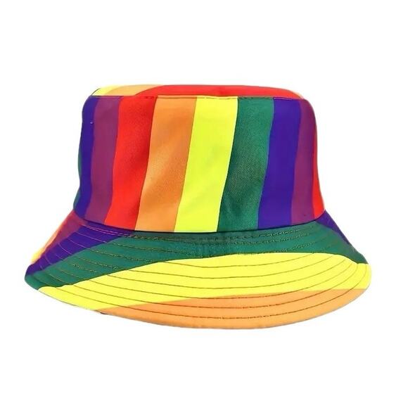 Rainbow Multicolor Striped Reversible Bucket Hat - Picture 5 of 5